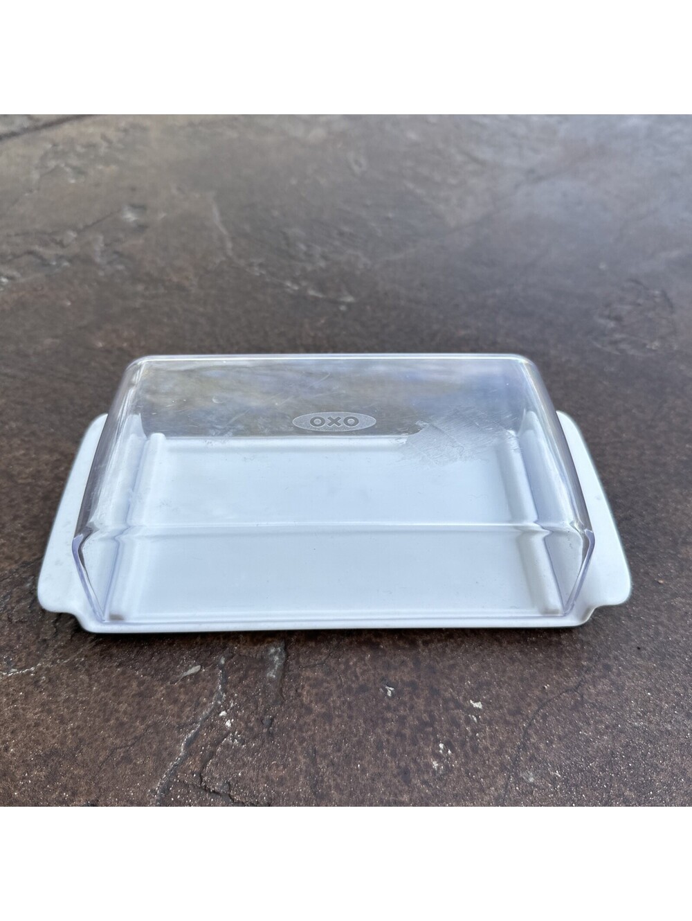 OXO Good Grips Covered Plastic Butter Dish Black/White/Clear